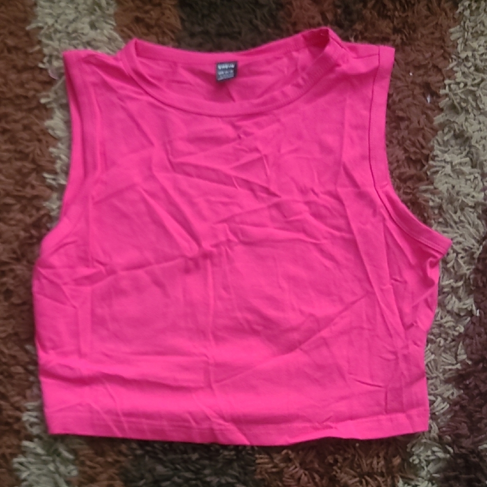 SHEIN Vibrant Pink Muscle Tee